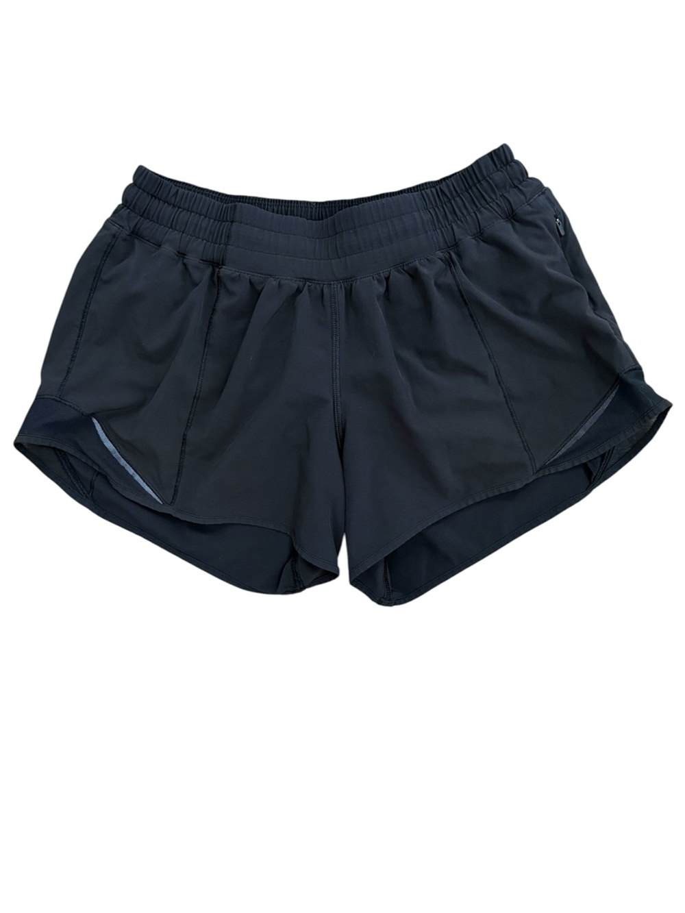 Lululemon Hotty Hot Short II Long 4" Black LIned Running Gym Activewear Size 6